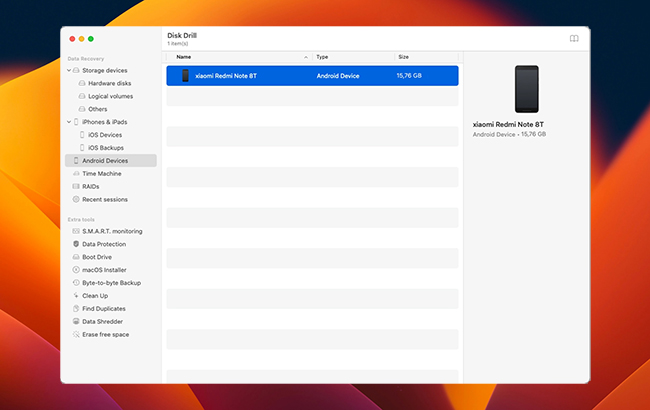 Disk Drill Android recovery software