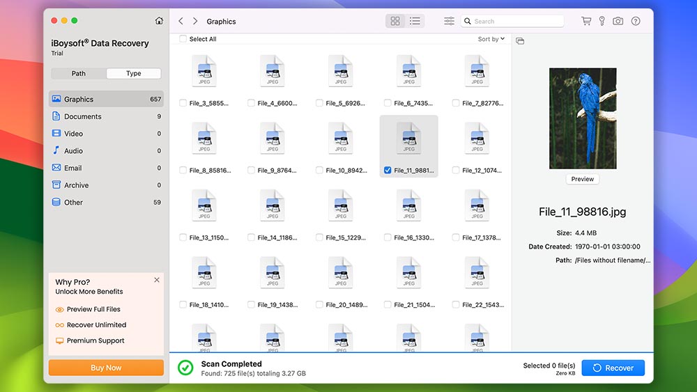 Podgląd plików w iBoysoft Data Recovery