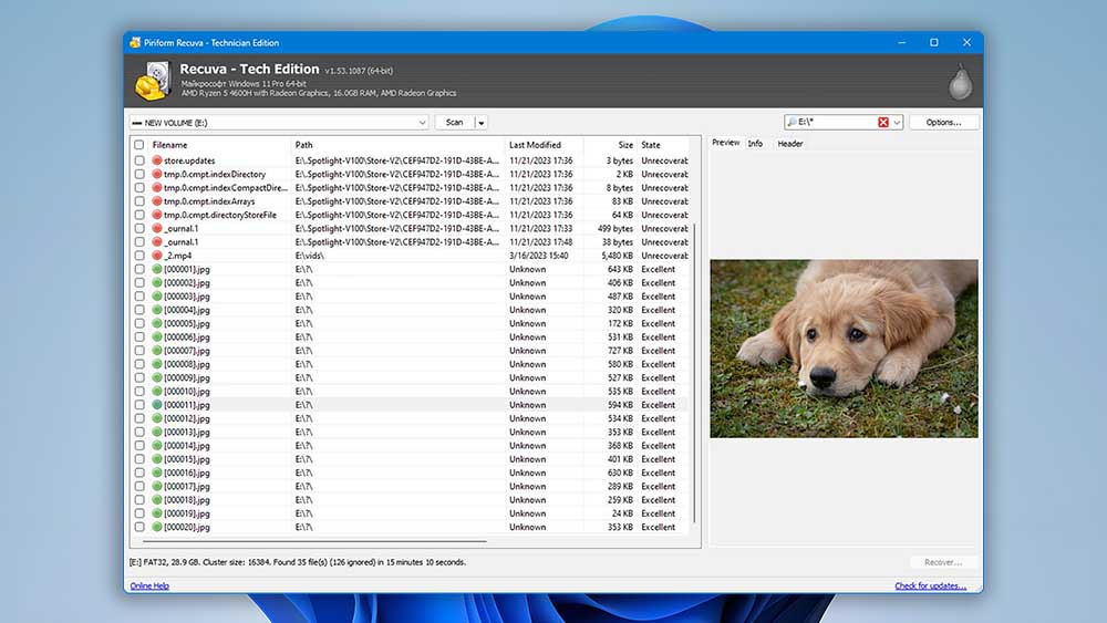  Recuva data recovery