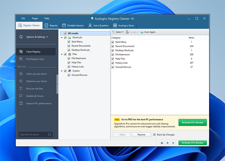 Auslogics Registry Cleaner