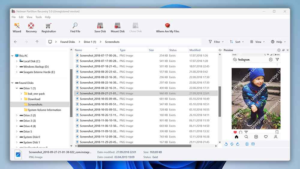 Hetman Recovery for partitions