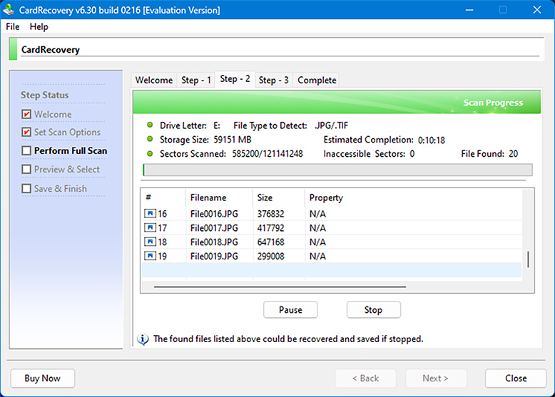 recover photos with cardrecovery