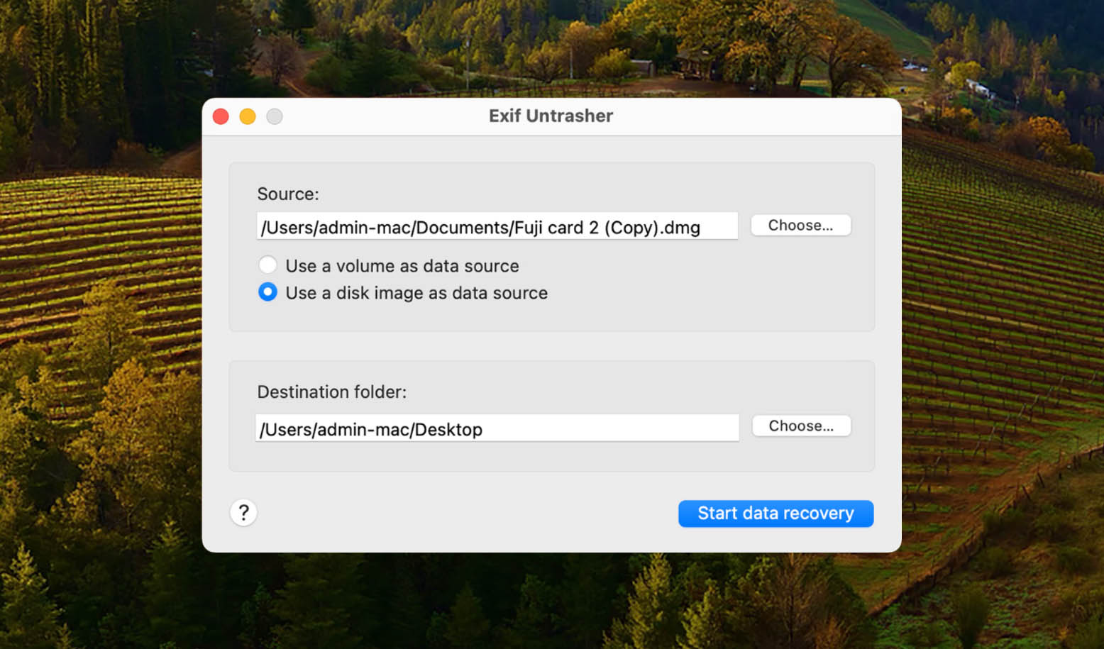 exif untrasher main window