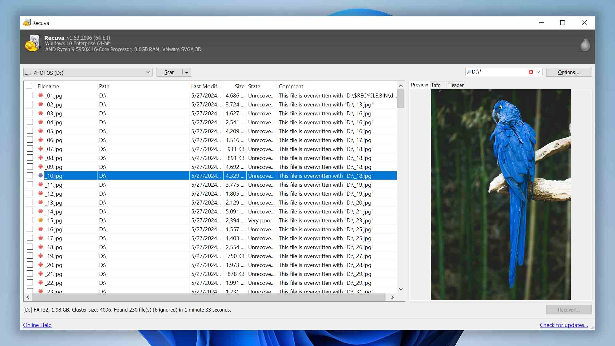  Recuva data recovery