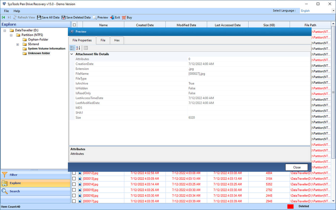 SysTools Pen Drive Recovery Preview Function