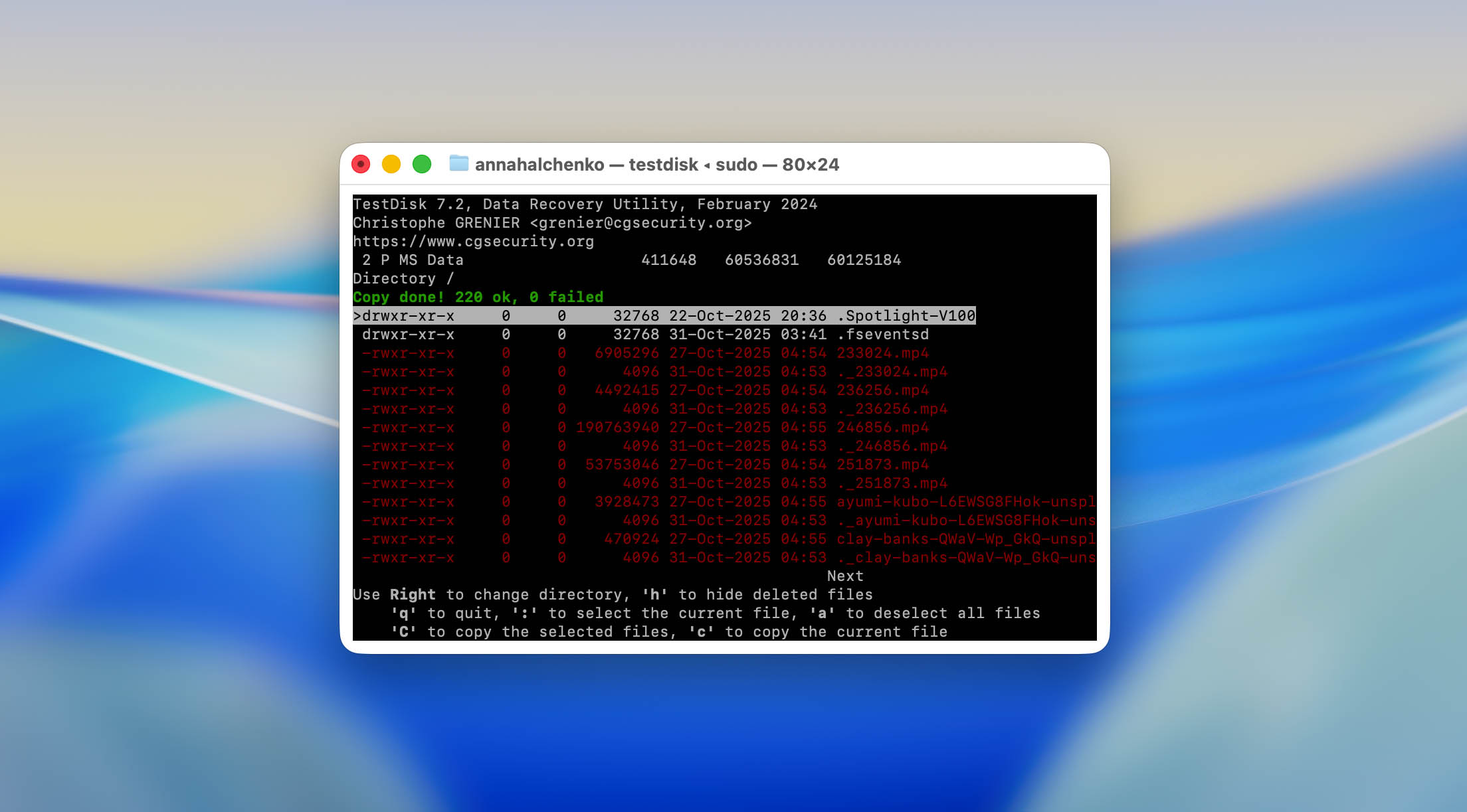 copy done notification