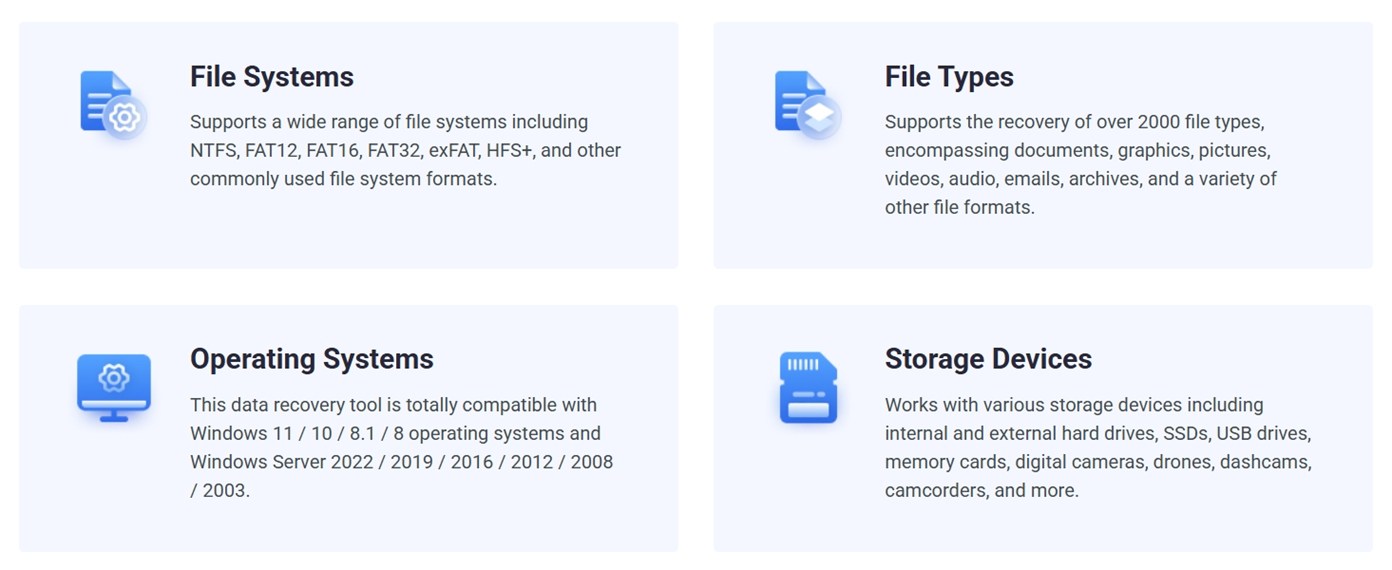 minitool supported devices and systems