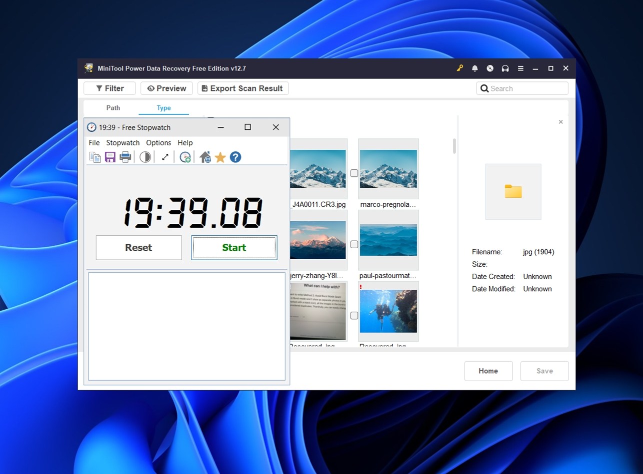 minitool full scan time