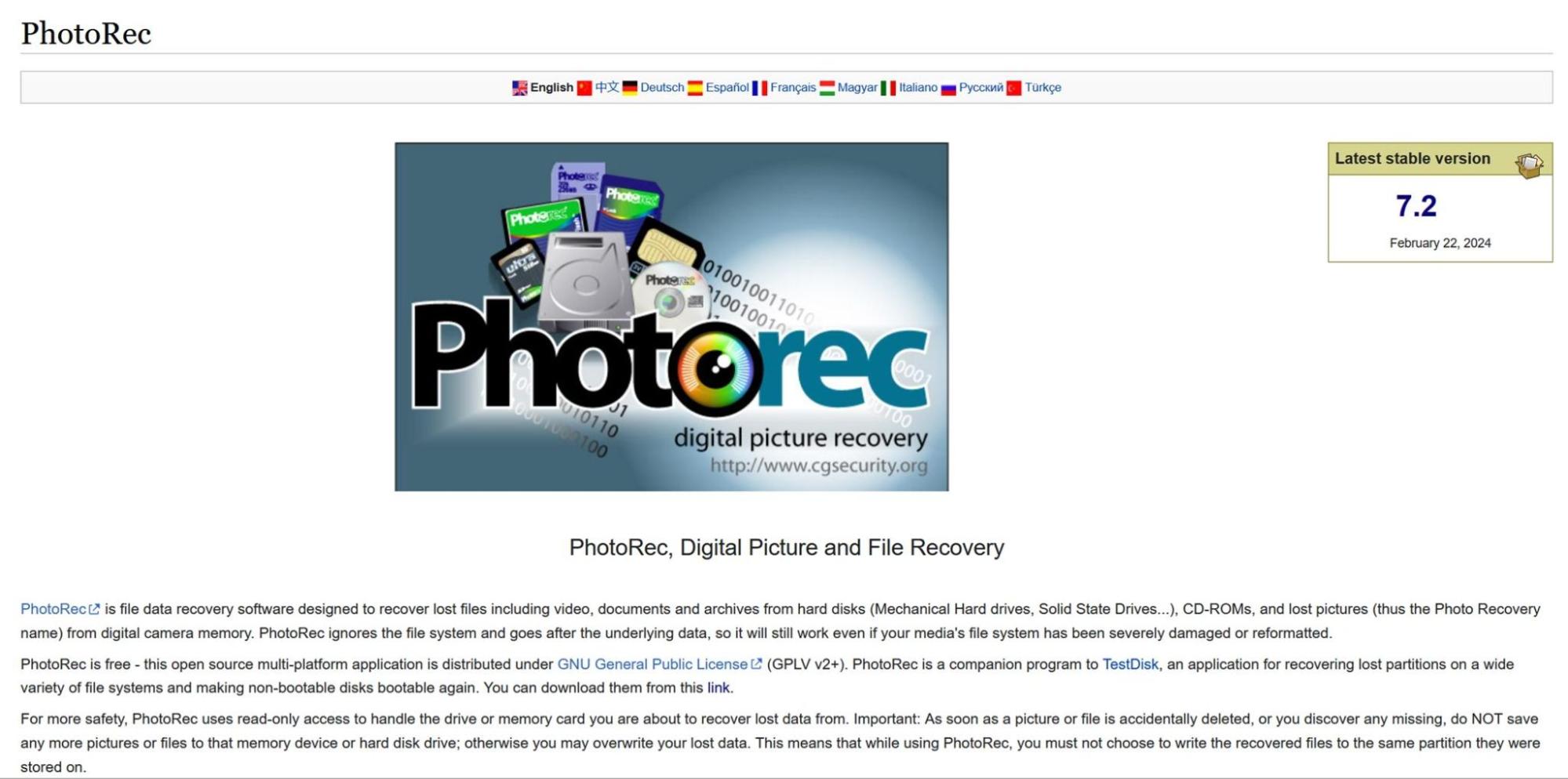 photorec website