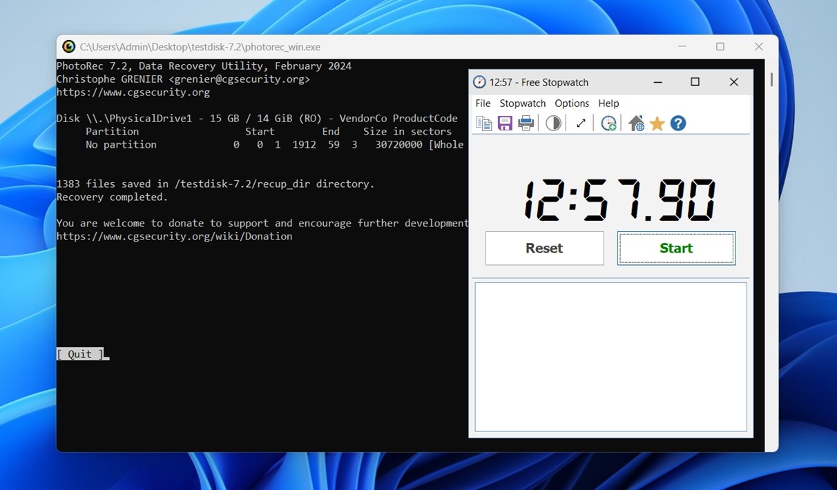 photorec full scan time