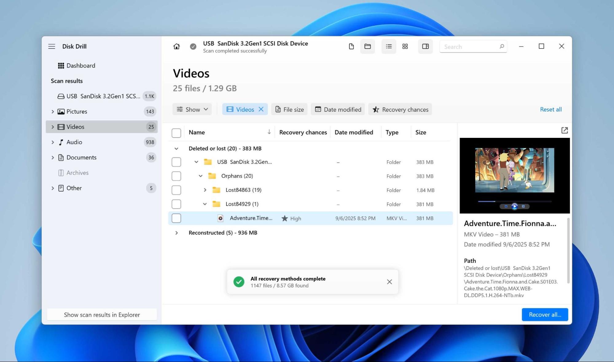 preview files in results