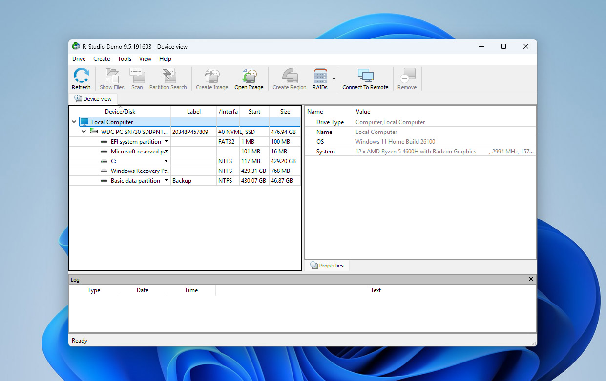 r-studio main window