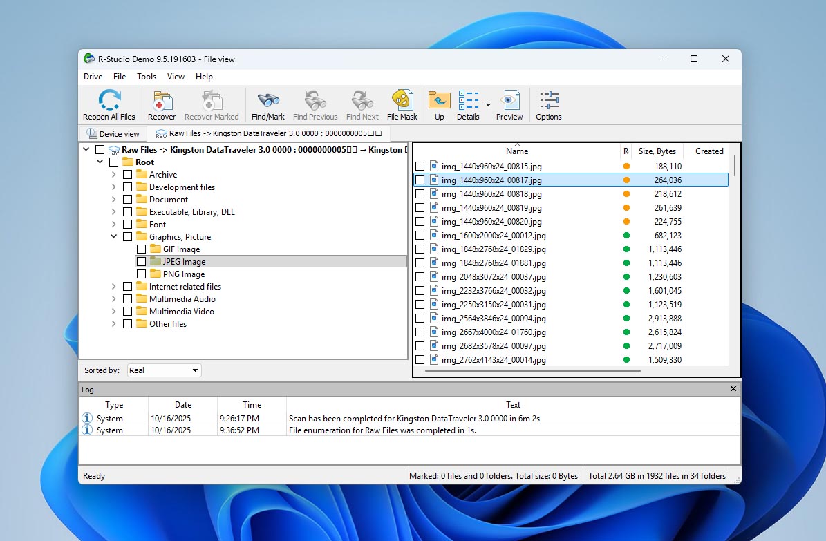 r-studio scan results