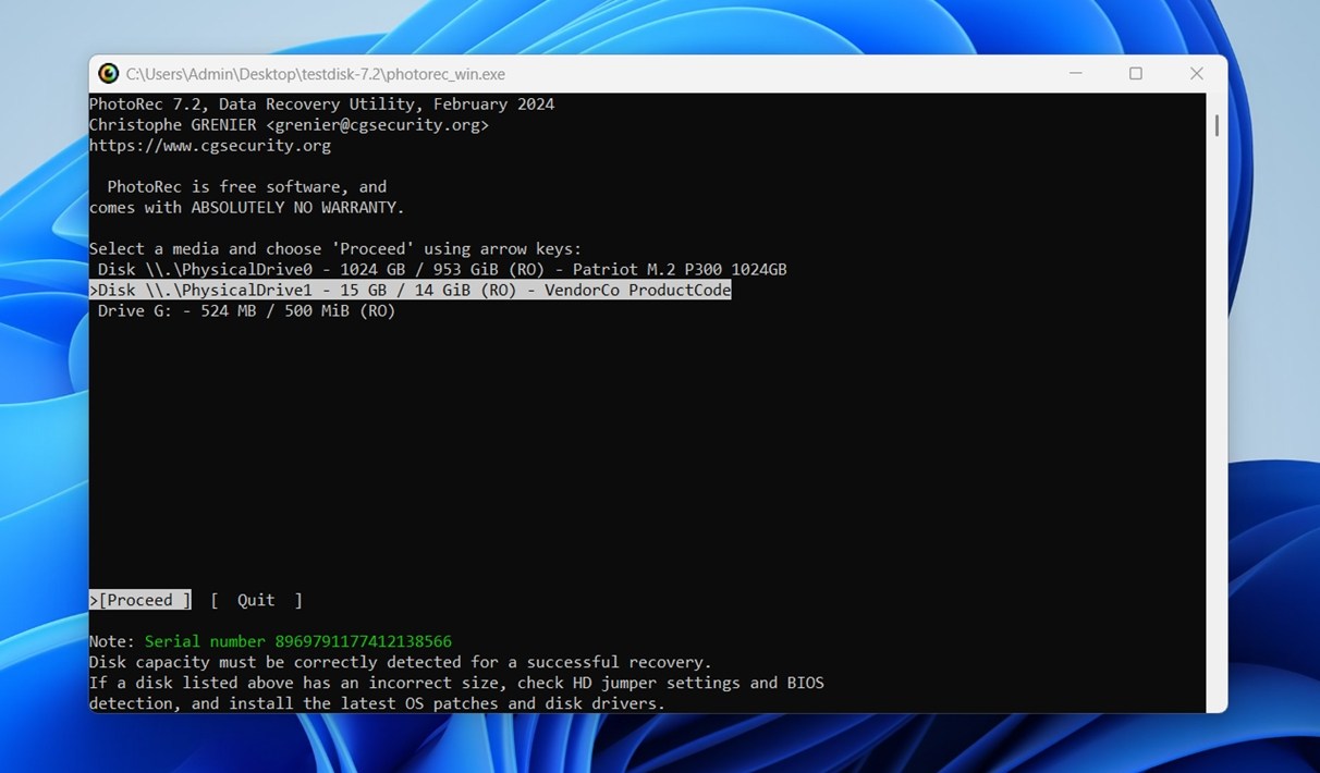 select drive in photorec