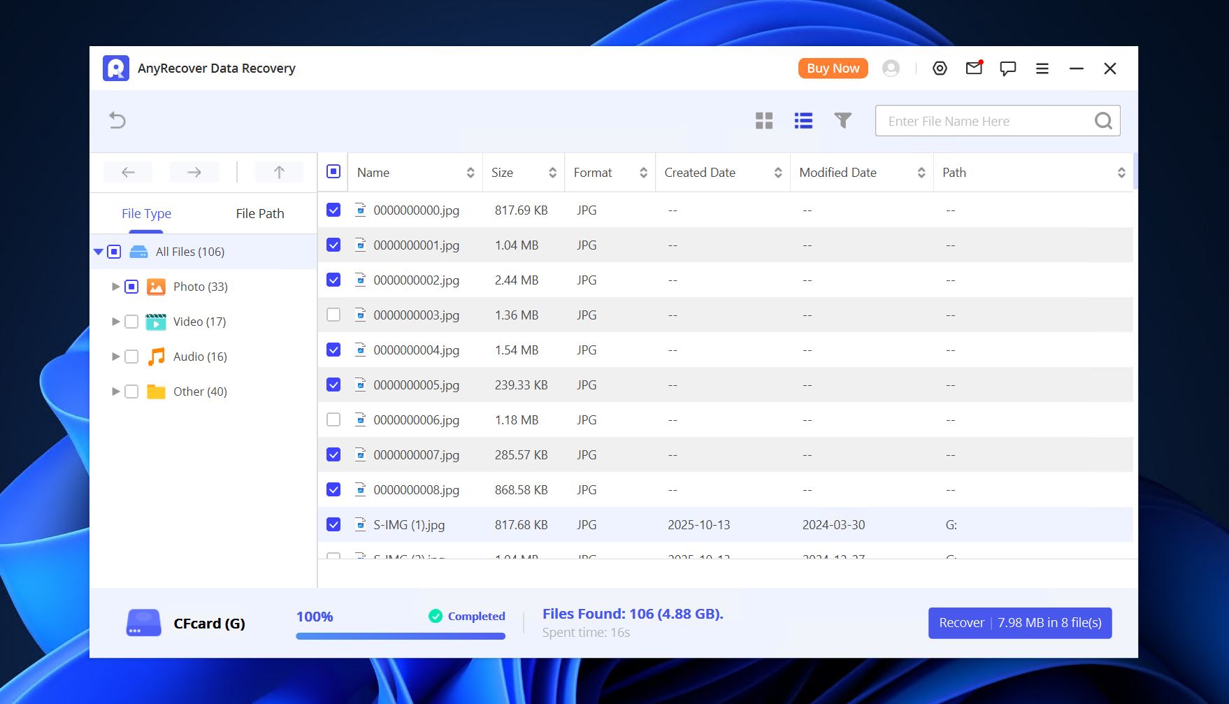 AnyRecover interface.
