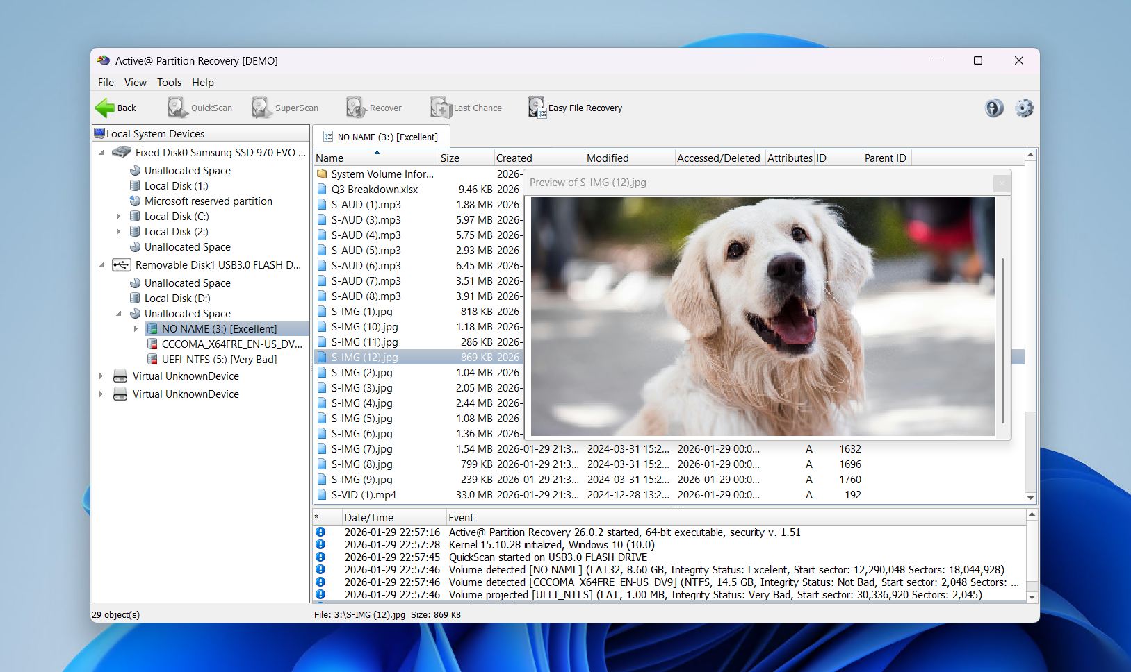 Active@ Partition Recovery interface.
