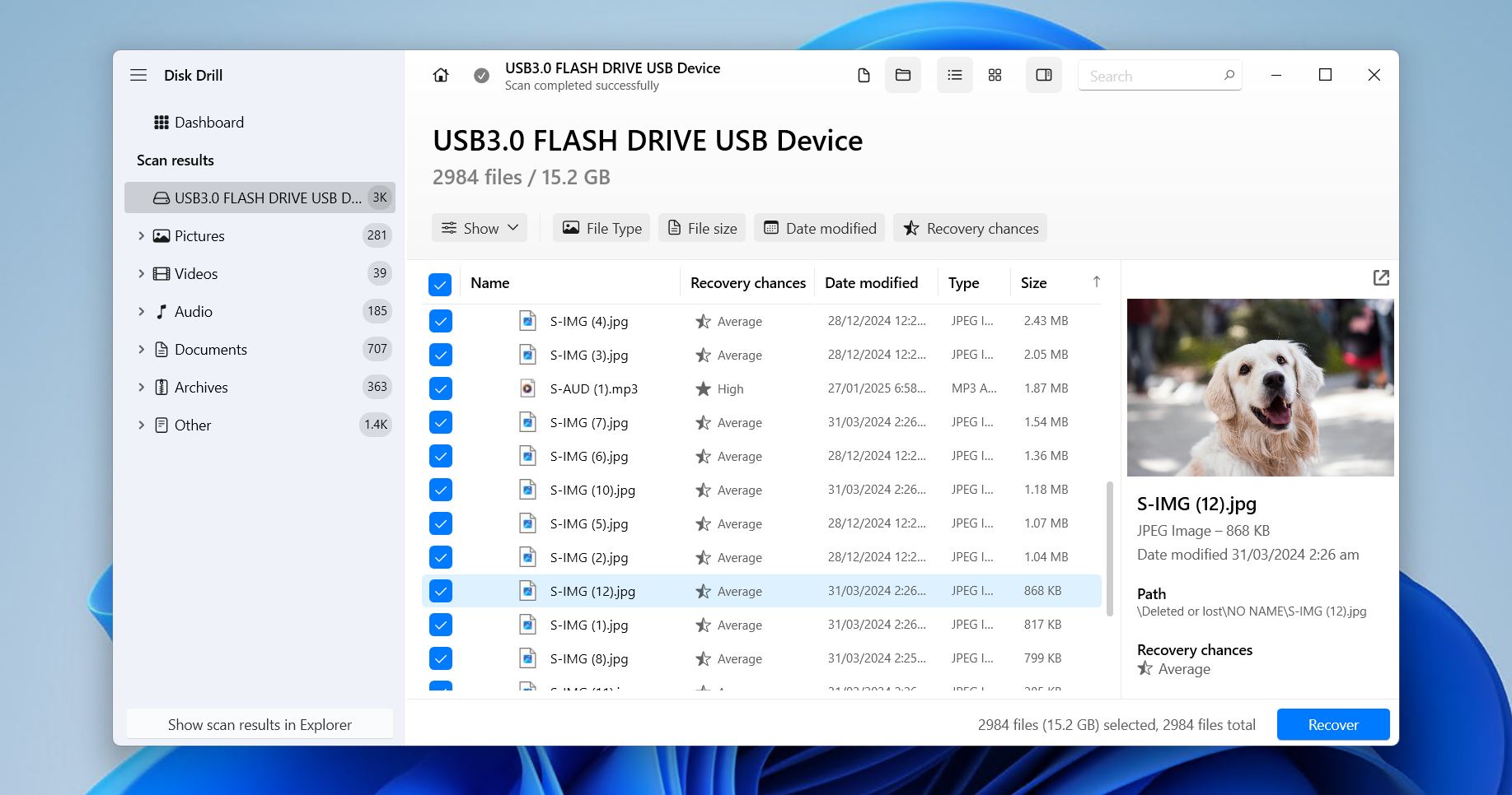 Disk Drill partition recovery interface.