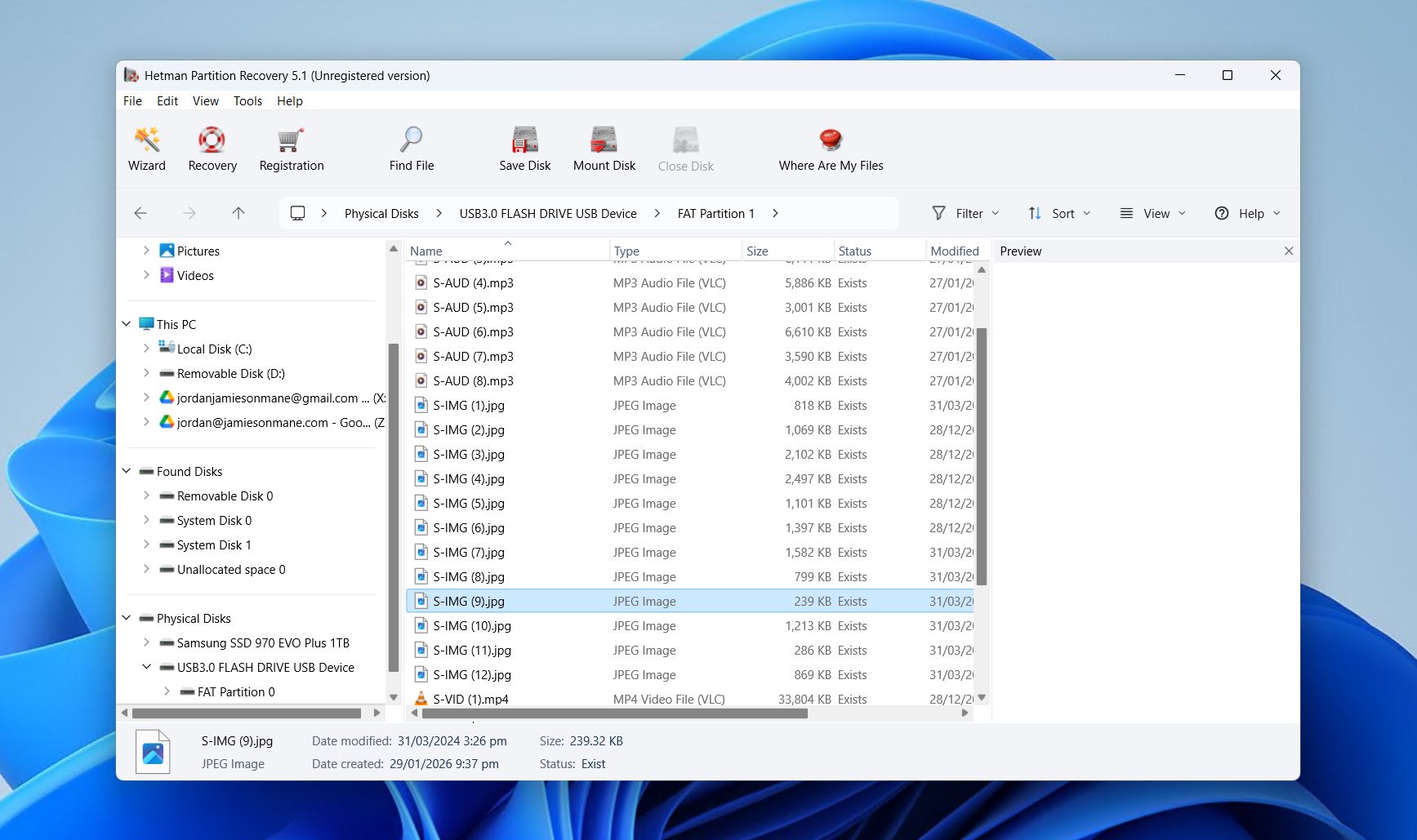 Hetman SSD recovery.