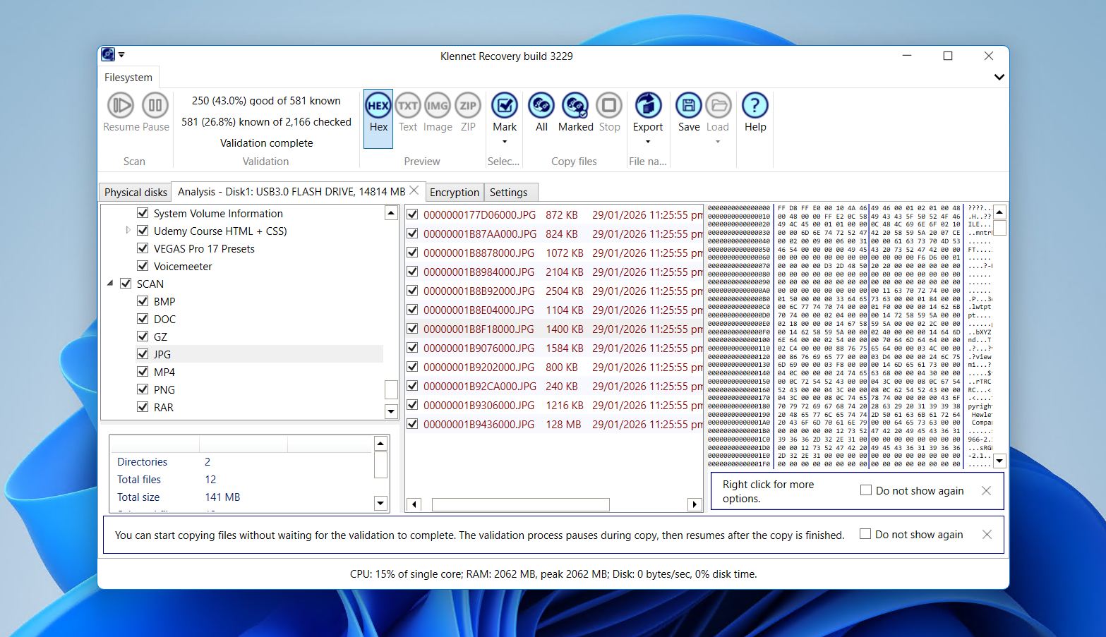 Klennet Recovery interface.