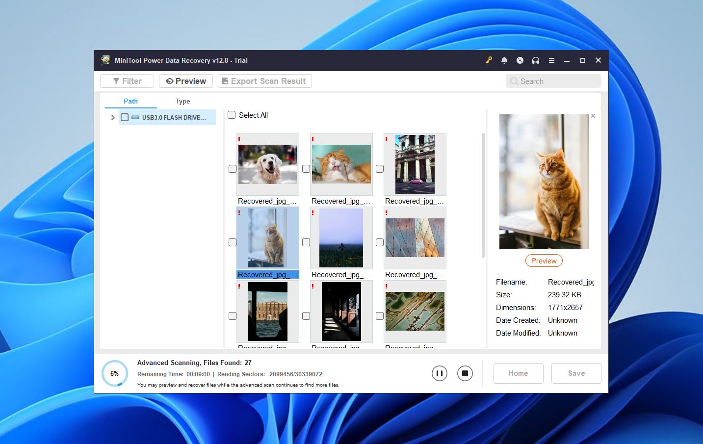 MiniTool Power Data Recovery file select.