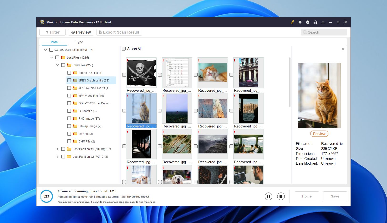 MiniTool Power Data Recovery interface.