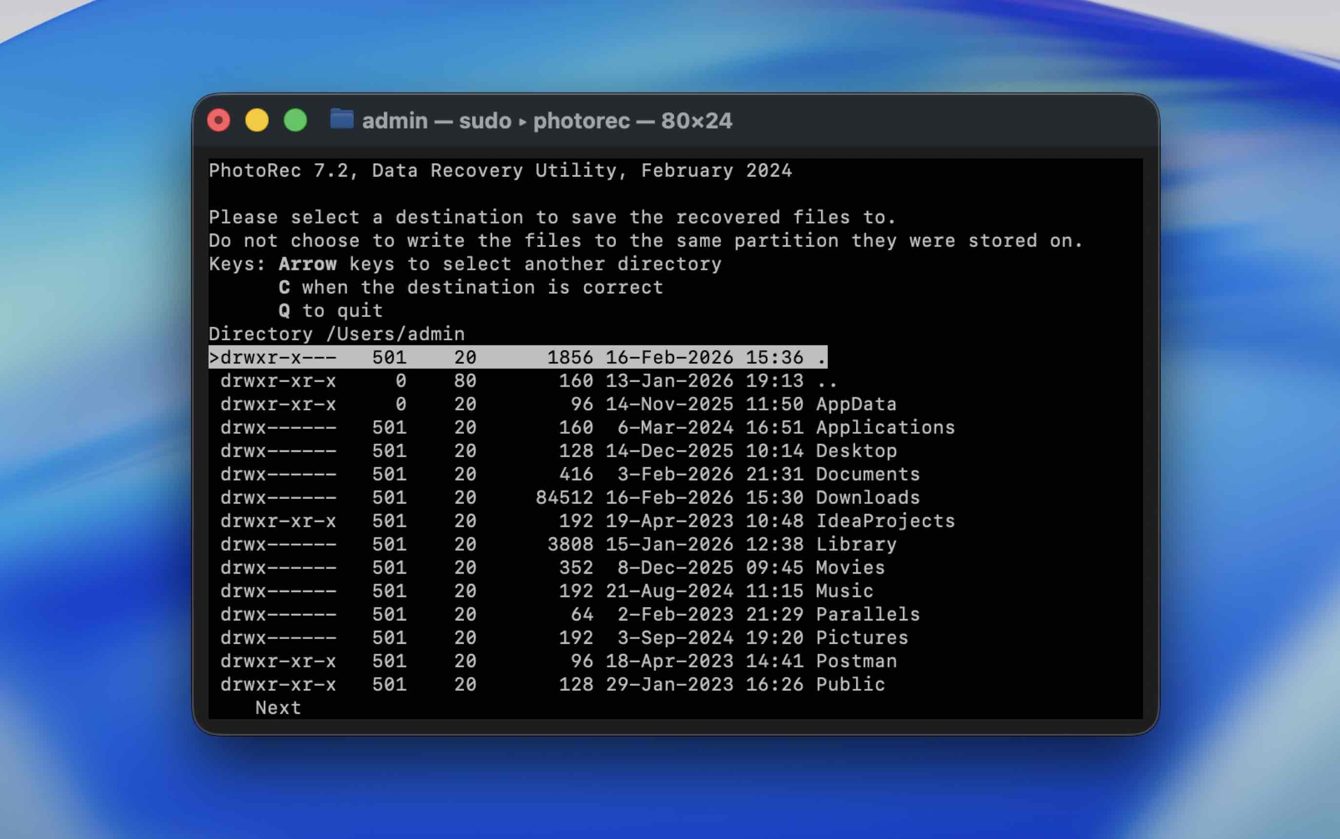 Select the destination