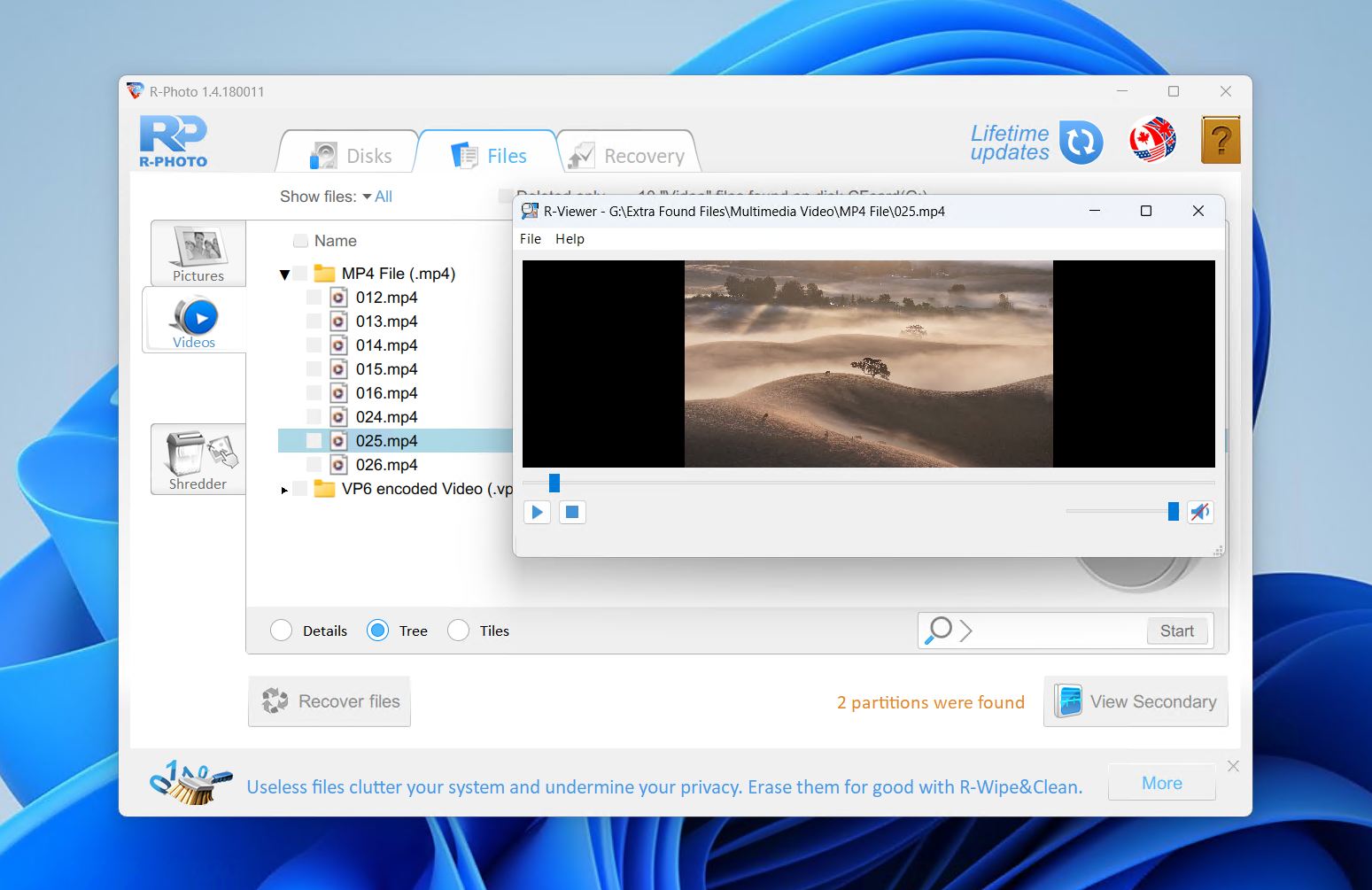 R-Photo video recovery.