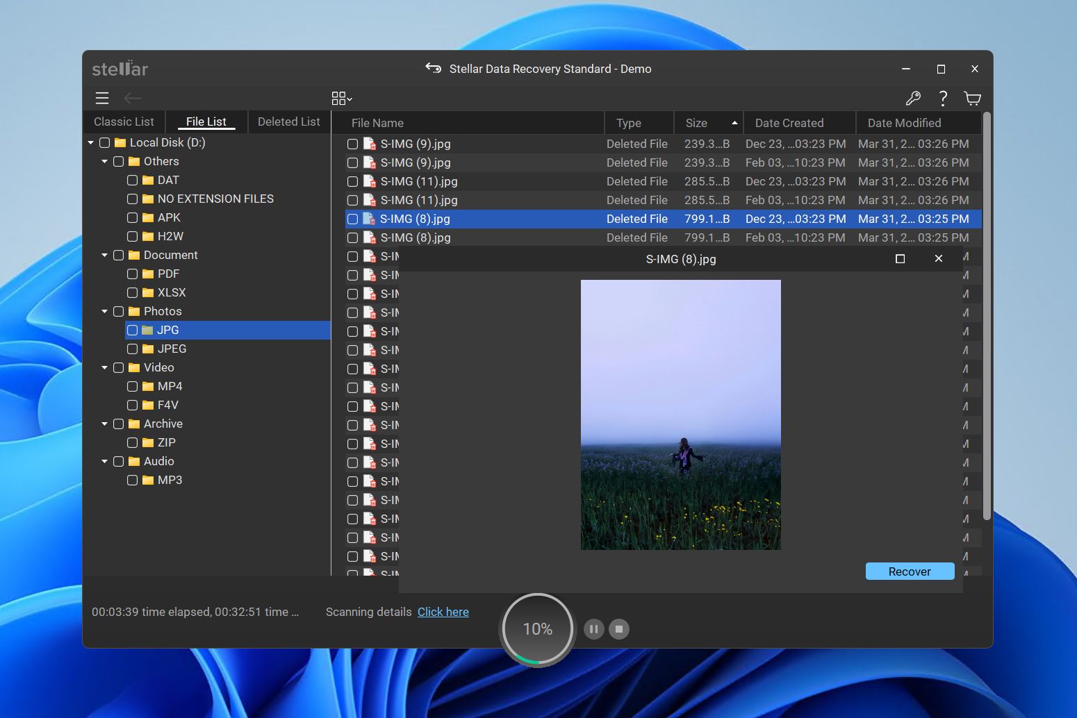 Stellar file select.