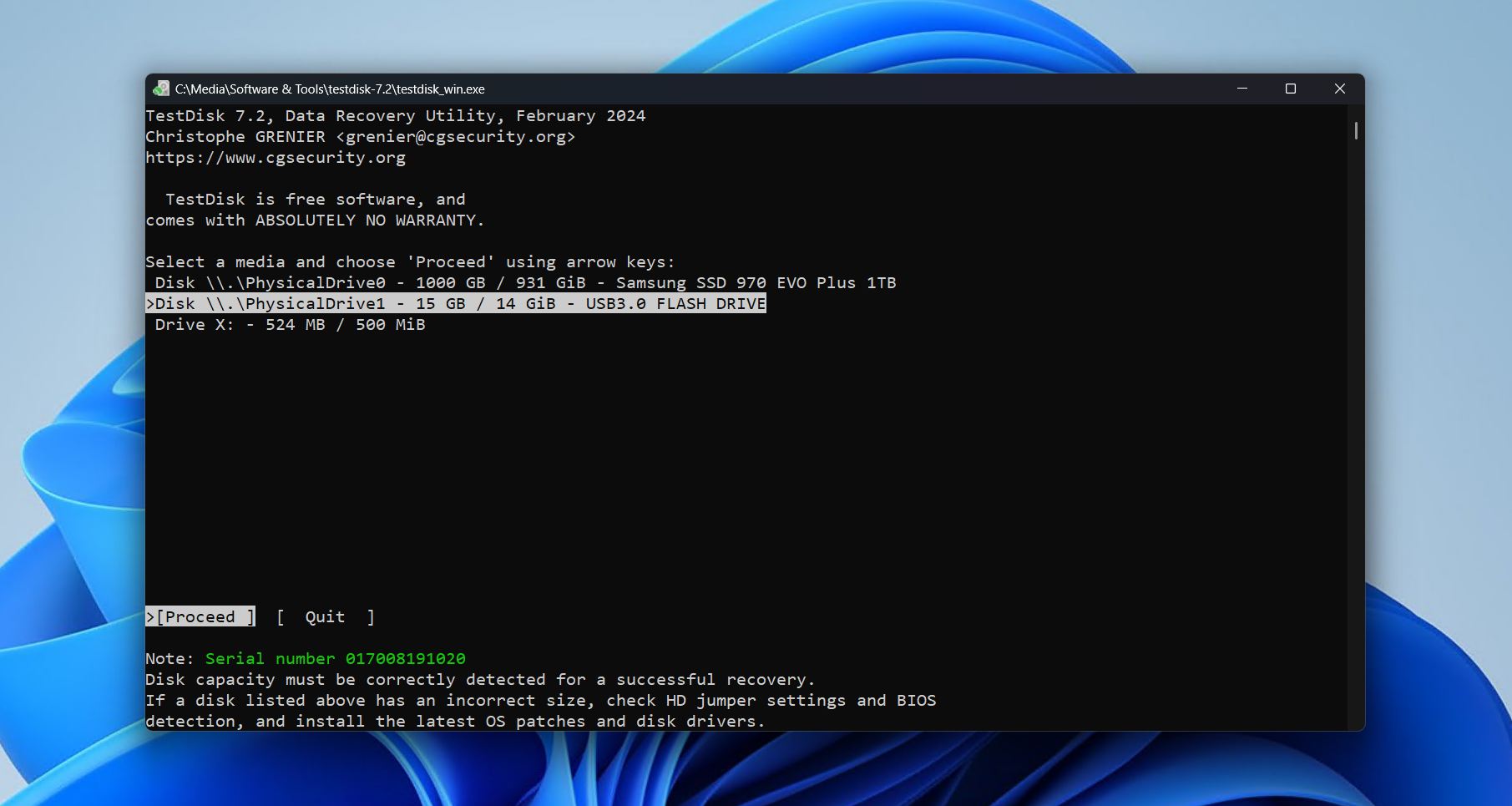 TestDisk SSD recovery.
