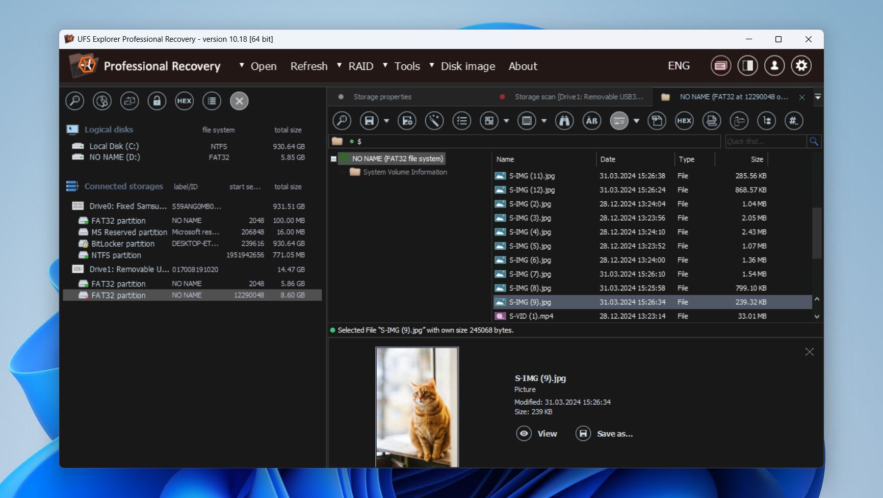 UFS Explorer Professional interface.
