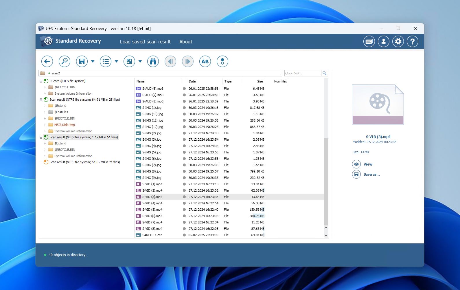 UFS Explorer video recovery.