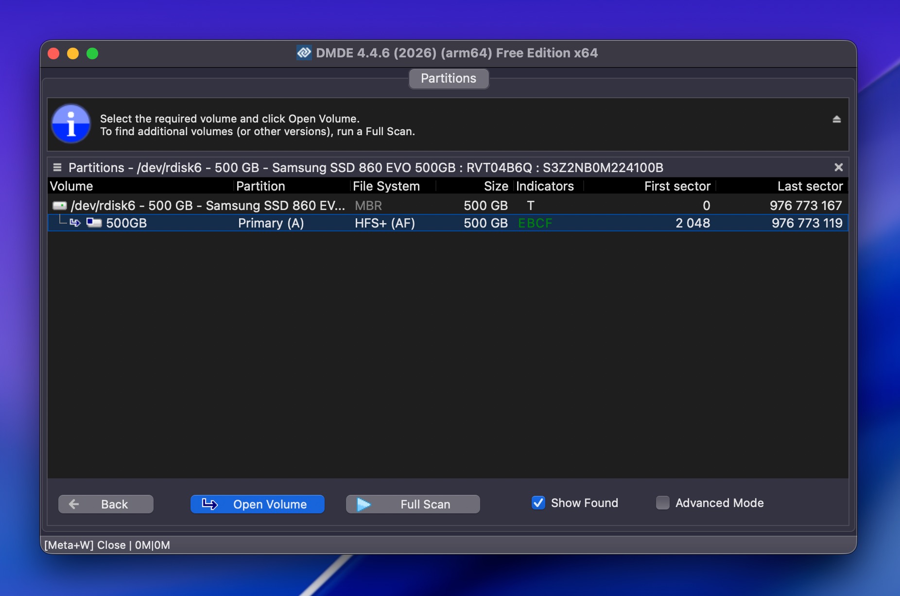dmde partitions macos