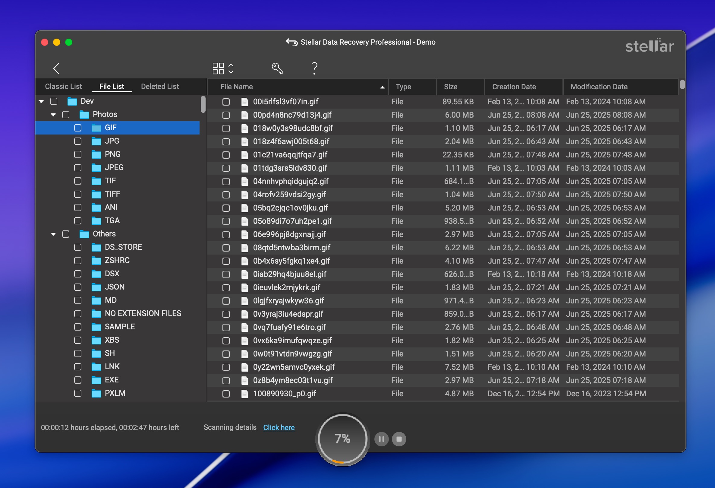 stellar scan results