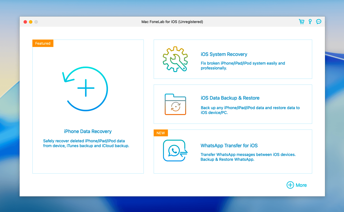 FoneLab iPad recovery app interface