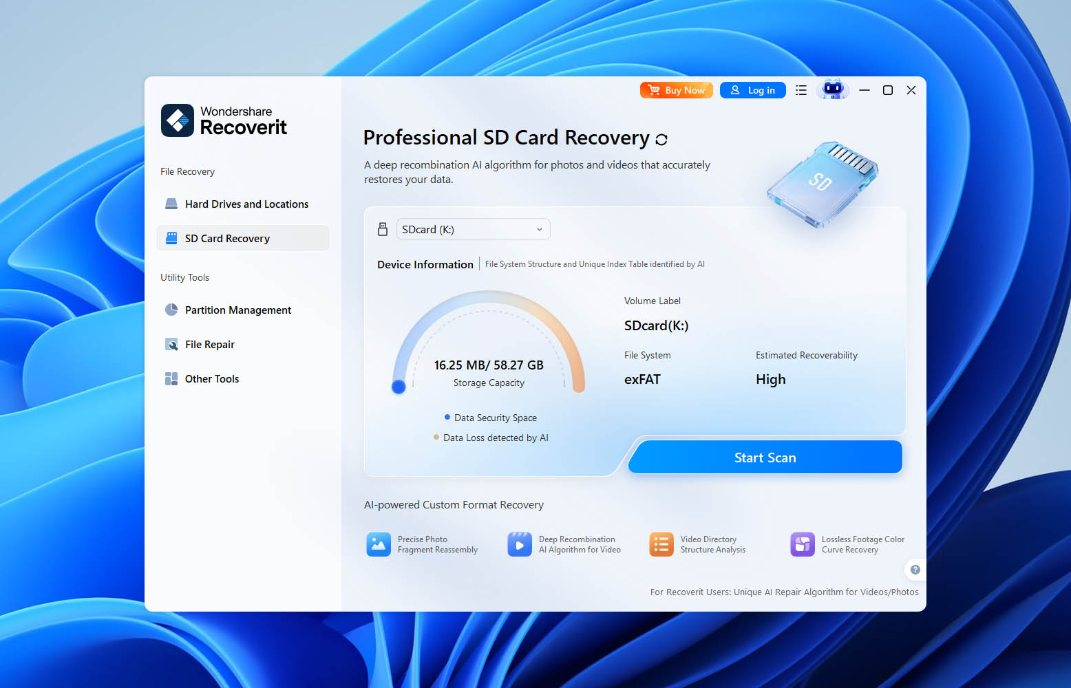 camera recovery tool in recoverit