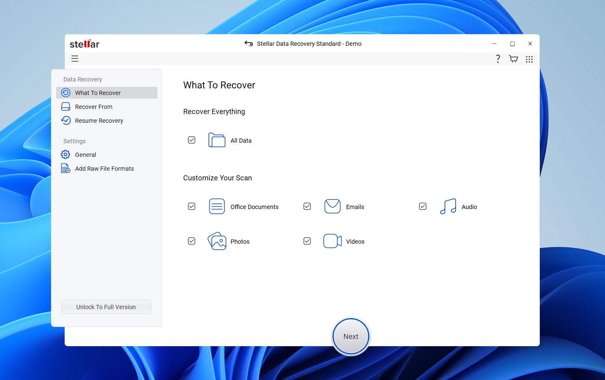 stellar main screen